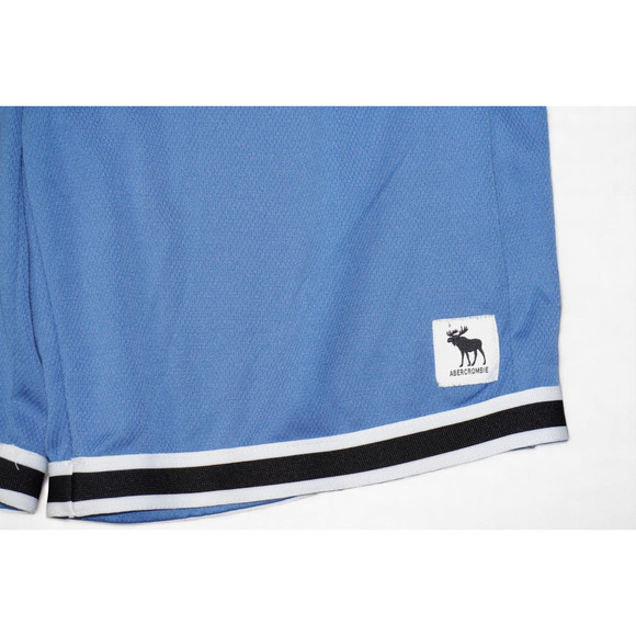 Abercrombie Kids Blue Mesh Athletic Shorts Size 15/16 | Retro Stripe Trim - Picture 2 of 5